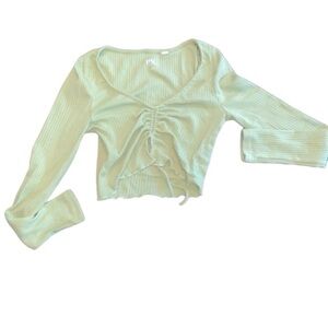 Pacsun lime green crop top boho cinched size xsmall